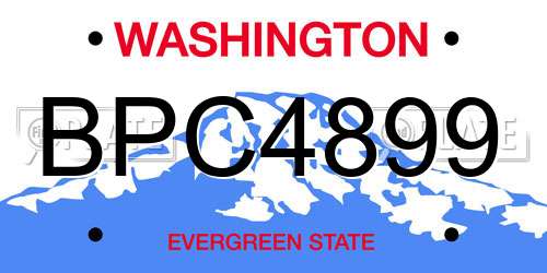 BPC4899 Washington License Plate