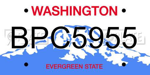 BPC5955 Washington License Plate