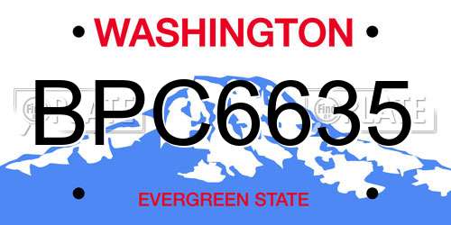 BPC6635 Washington License Plate