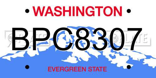 BPC8307 Washington License Plate