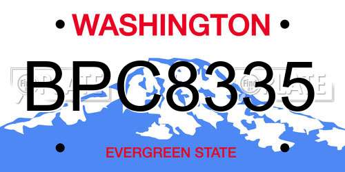 BPC8335 Washington License Plate