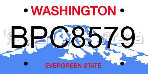 BPC8579 Washington License Plate