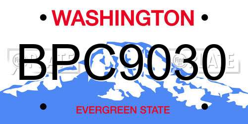 BPC9030 Washington License Plate