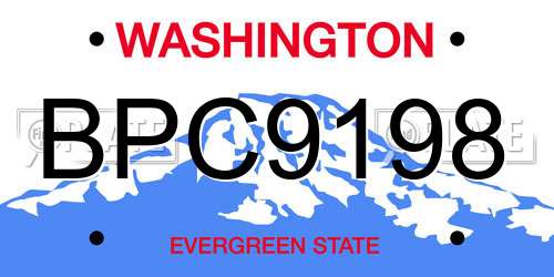 BPC9198 Washington License Plate