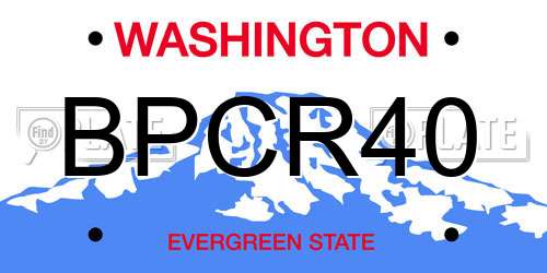 BPCR40 Washington License Plate