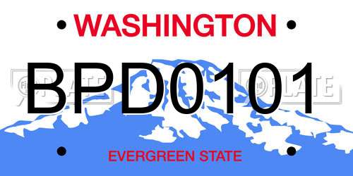 BPD0101 Washington License Plate
