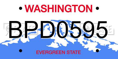 BPD0595 Washington License Plate