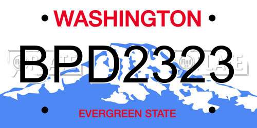BPD2323 Washington License Plate