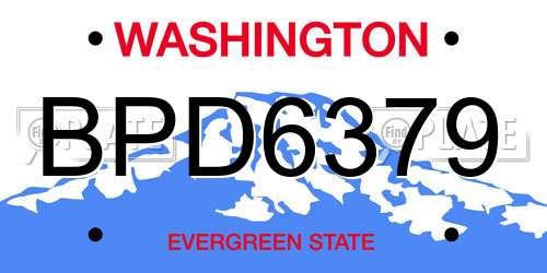 BPD6379 Washington License Plate