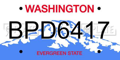 BPD6417 Washington License Plate