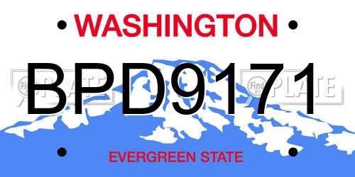 BPD9171 Washington License Plate