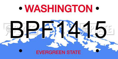 BPF1415 Washington License Plate