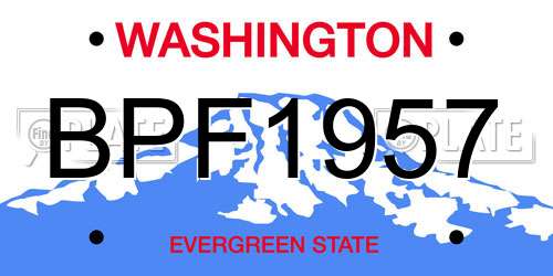 BPF1957 Washington License Plate