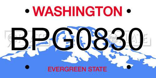 BPG0830 Washington License Plate
