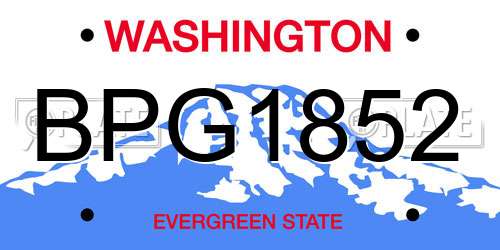 BPG1852 Washington License Plate