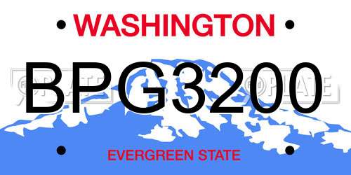 BPG3200 Washington License Plate