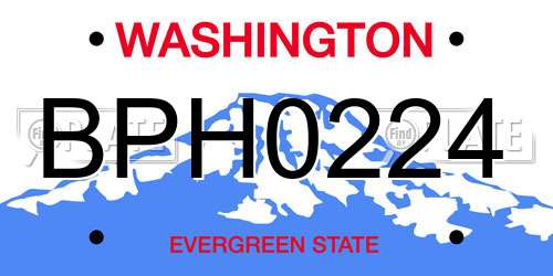 BPH0224 Washington License Plate