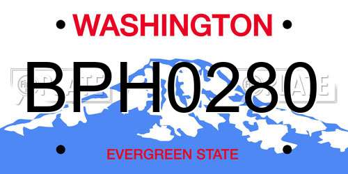 BPH0280 Washington License Plate