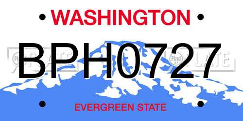 BPH0727 Washington License Plate