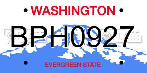 BPH0927 Washington License Plate