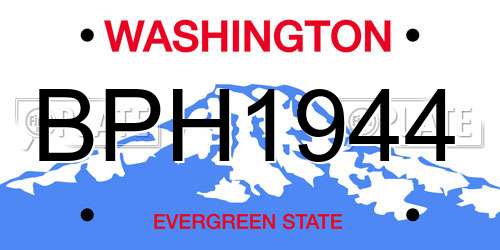BPH1944 Washington License Plate