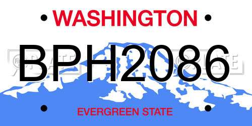 BPH2086 Washington License Plate