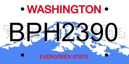 BPH2390 Washington License Plate