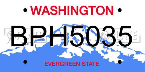 BPH5035 Washington License Plate