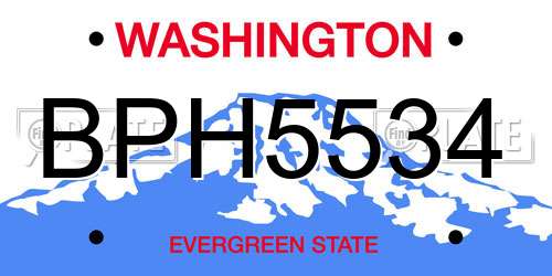 BPH5534 Washington License Plate