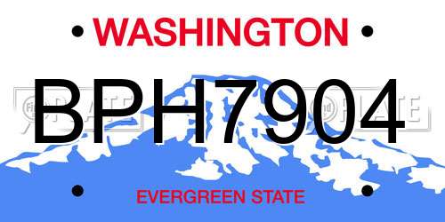 BPH7904 Washington License Plate