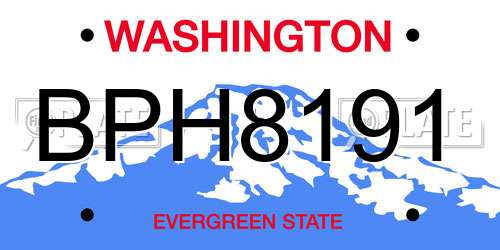 BPH8191 Washington License Plate