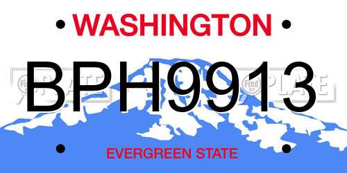 BPH9913 Washington License Plate