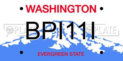 BPI11I Washington License Plate