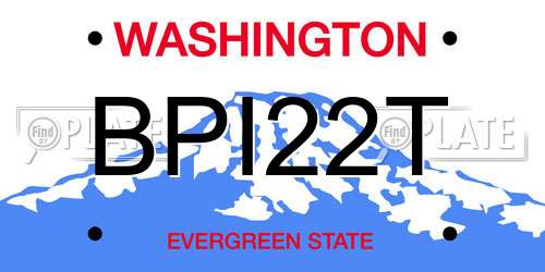 BPI22T Washington License Plate