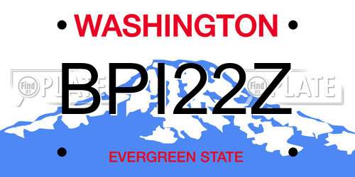 BPI22Z Washington License Plate