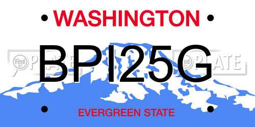 BPI25G Washington License Plate