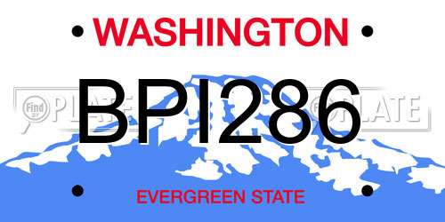 BPI286 Washington License Plate
