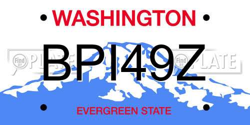 BPI49Z Washington License Plate