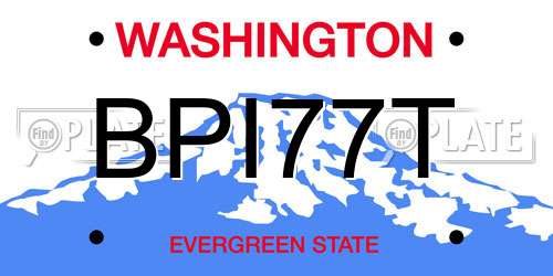BPI77T Washington License Plate