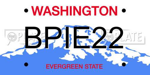 BPIE22 Washington License Plate