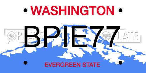 BPIE77 Washington License Plate