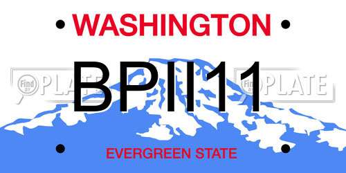 BPII11 Washington License Plate