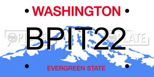 BPIT22 Washington License Plate