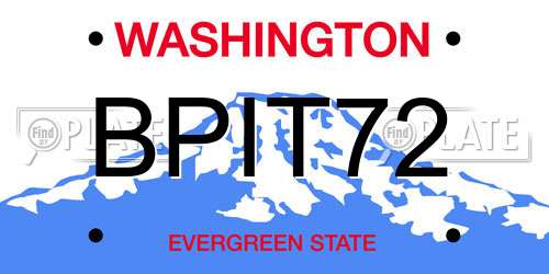 BPIT72 Washington License Plate