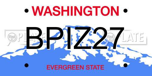 BPIZ27 Washington License Plate
