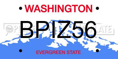 BPIZ56 Washington License Plate