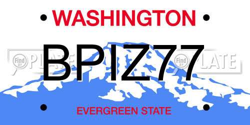 BPIZ77 Washington License Plate