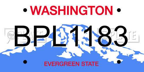 BPL1183 Washington License Plate