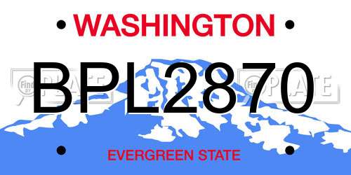 BPL2870 Washington License Plate