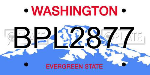 BPL2877 Washington License Plate